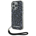 Kryt Karl Lagerfeld ZEBRA WITH CORD iPhone 16 Pro - fialová