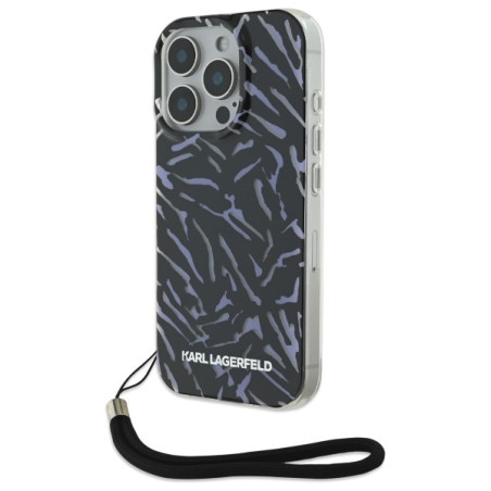 Kryt Karl Lagerfeld ZEBRA WITH CORD iPhone 16 Pro - fialová