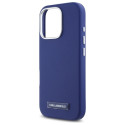 Kryt Karl Lagerfeld FW Metal Plate iPhone 16 Pro - modrý