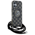 Kryt Karl Lagerfeld IML MagSafe iPhone 16 - černý
