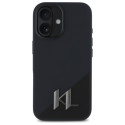 Kryt Karl Lagerfeld SILICONE SHADOW METAL pro iPhone 16 – černý