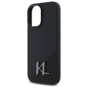 Kryt Karl Lagerfeld SILICONE SHADOW METAL pro iPhone 16 – černý