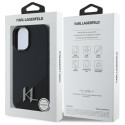 Kryt Karl Lagerfeld SILICONE SHADOW METAL pro iPhone 16 – černý