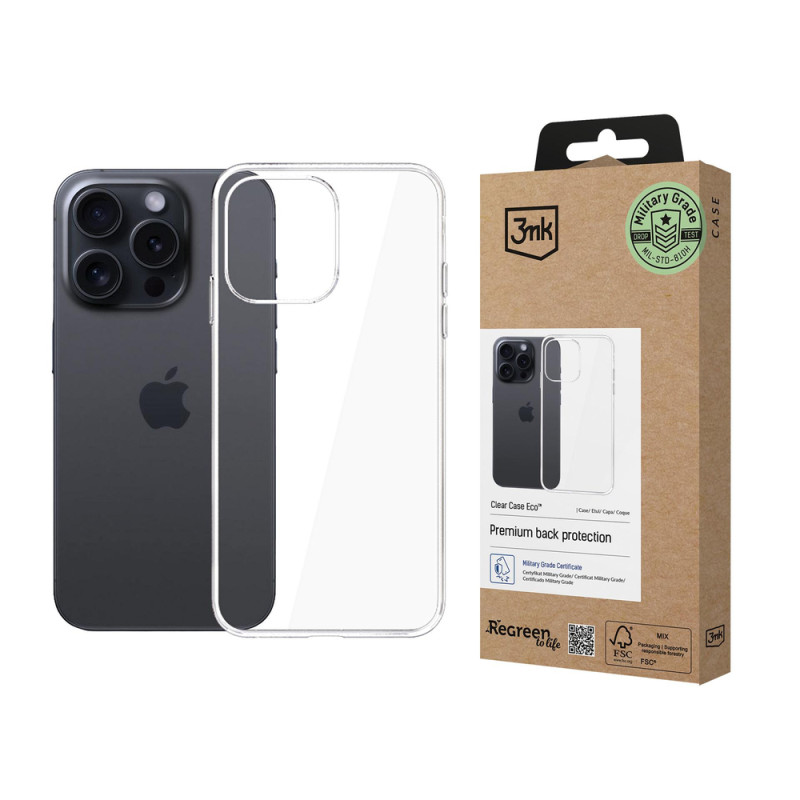 Kryt 3mk Clear Case Eco pro iPhone 16 Pro Max - transparentní