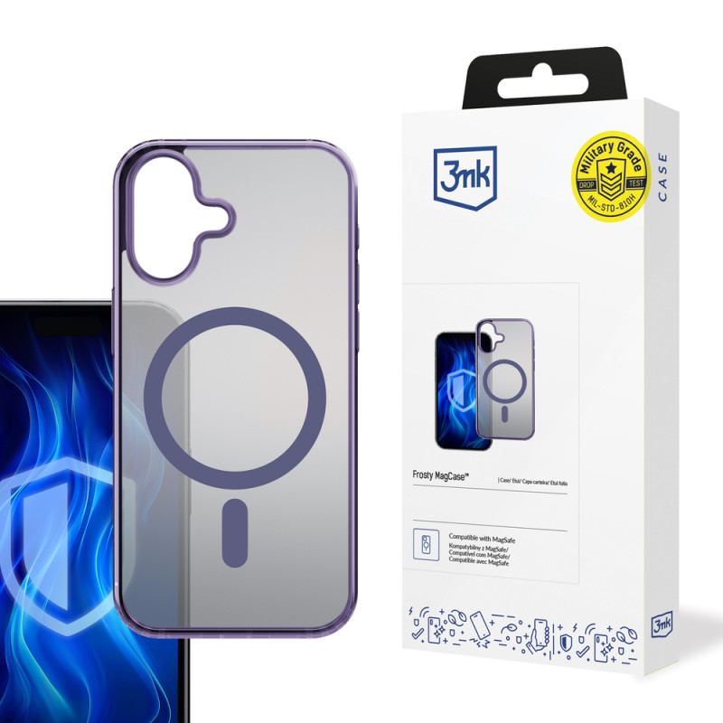 Kryt 3mk FROSTY MAGCASE pro iPhone 16 - purple