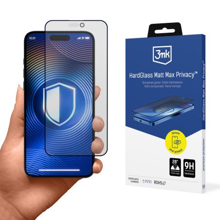 3mk HardGlass Matt Max Privacy pro iPhone 15 Pro
