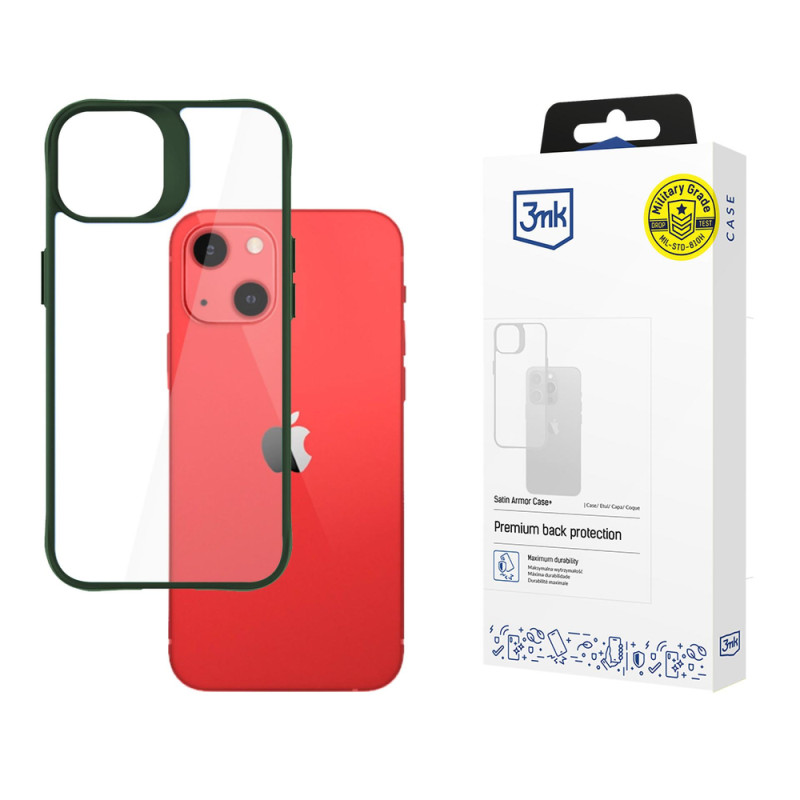 Kryt 3mk SATIN ARMOR CASE+ pro iPhone 13 - transparentní zelená