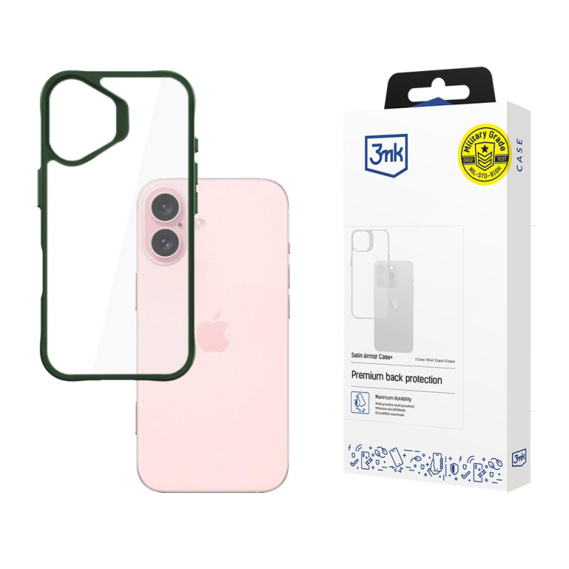 Kryt 3mk SATIN ARMOR CASE+ pro iPhone 16 - transparent