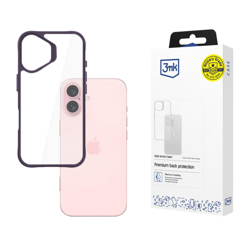 Kryt 3mk Satin Armor Case+ pro iPhone 16 - transparent