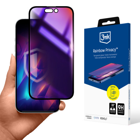 Ochranné sklo 3mk Rainbow Privacy pro iPhone 14 Pro Max - duhové