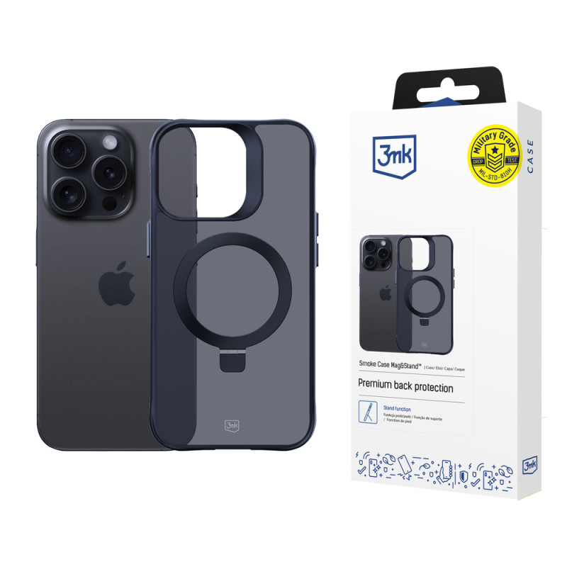 Kryt 3mk Smoke Case Mag&Stand pro iPhone 14 Pro Max - black