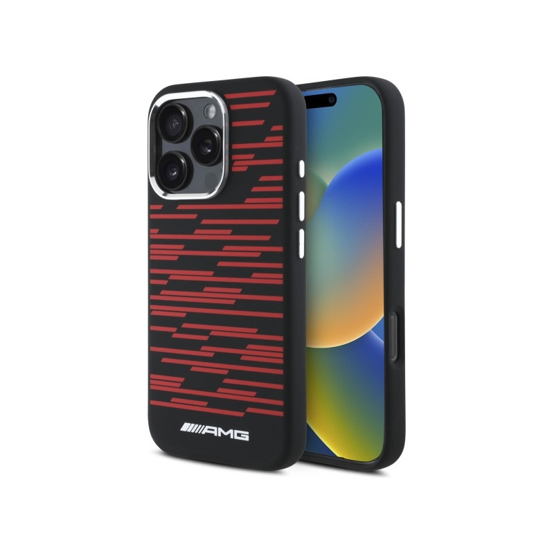 Kryt AMG Silicone Graphics MagSafe pro iPhone 16 Pro - černý