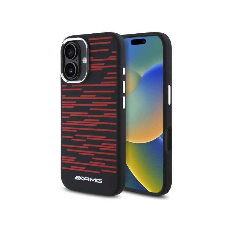 Kryt AMG Silicone Graphics MagSafe pro iPhone 16 - černý