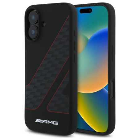 Kryt AMG Checkered Flag Pattern pro iPhone 16 - černý