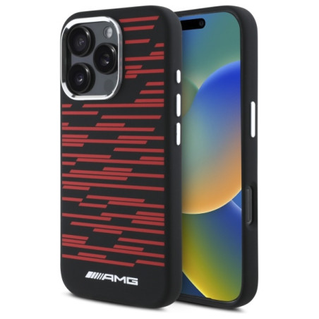 Kryt AMG Silicone Graphics MagSafe iPhone 16 Pro Max černý