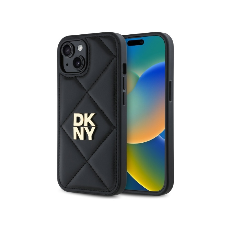 Kryt DKNY QUILTED STACK Logo pro iPhone 14 - černý