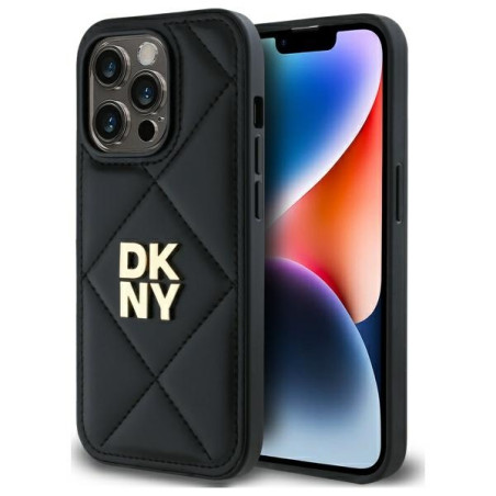 Kryt DKNY QUILTED STACK Logo pro iPhone 14 Pro Max black