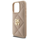 Kryt DKNY QUILTED STACK pro iPhone 15 Pro - béžový