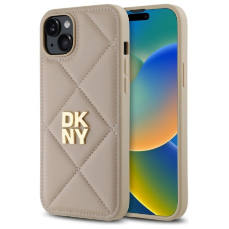 Kryt DKNY QUILTED STACK iPhone 15 Plus - béžová