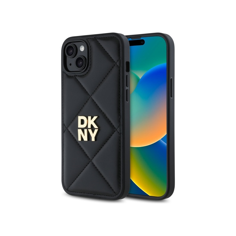Kryt DKNY QUILTED STACK pro iPhone 15 Plus - černý