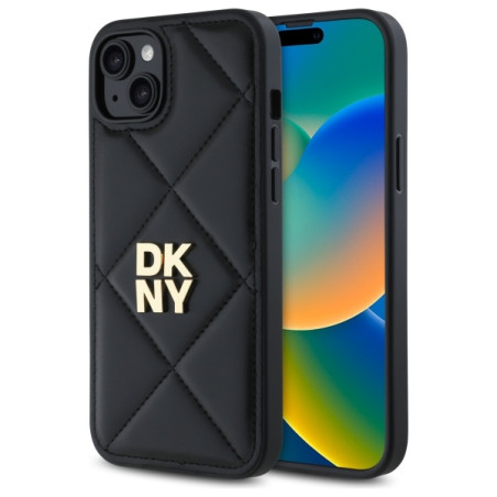 Kryt DKNY QUILTED STACK pro iPhone 15 Plus – černý