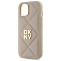 Kryt DKNY Quilted Stack pro iPhone 15 - béžová