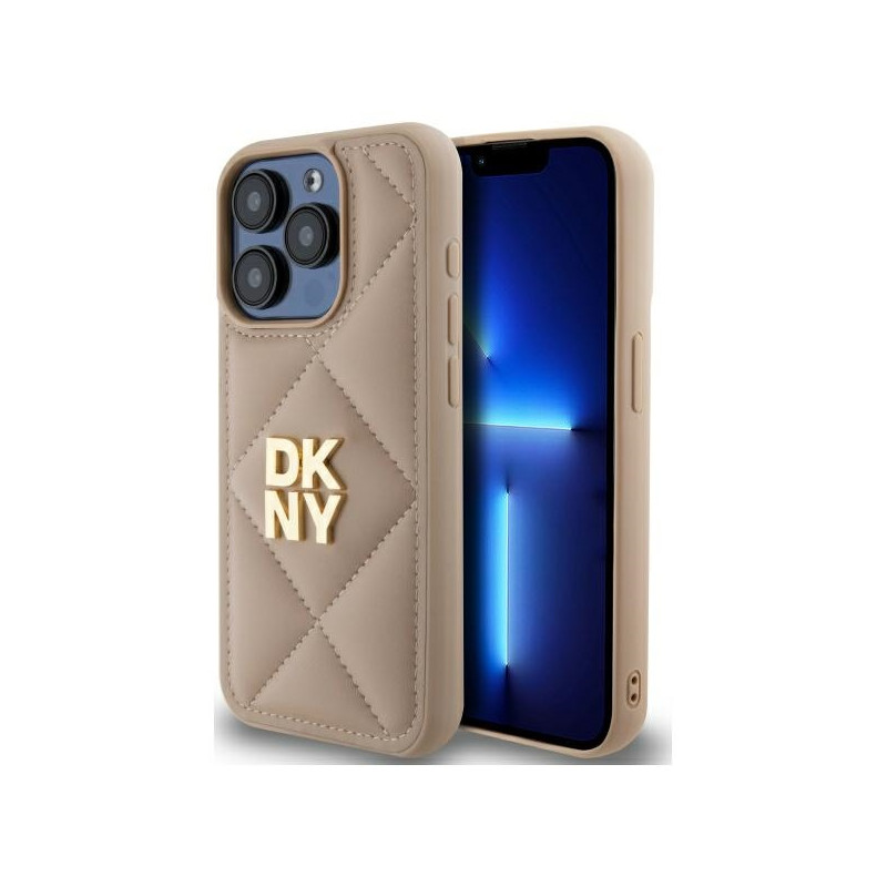 Kryt DKNY QUILTED STACK pro iPhone 15 Pro Max - béžová