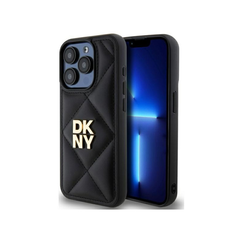 Kryt DKNY QUILTED STACK Logo pro iPhone 15 Pro Max - černý