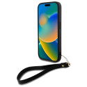 Kryt DKNY WRIST STRAP STOCK LOGO iPhone 16 - černá