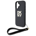 Kryt DKNY WRIST STRAP STOCK LOGO iPhone 16 - černá
