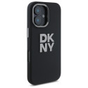 Kryt DKNY Liquid Silicone Metal Logo pro iPhone 16 - černý