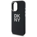 Kryt DKNY Liquid Silicone Metal Logo pro iPhone 16 - černý