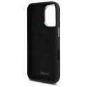 Kryt DKNY Liquid Silicone Metal Logo pro iPhone 16 - černý