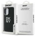 Kryt DKNY Liquid Silicone Metal Logo pro iPhone 16 - černý
