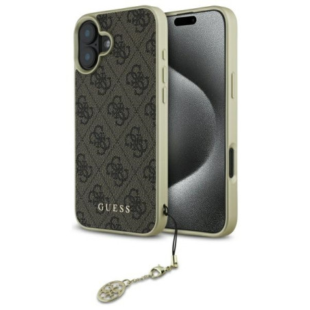 Kryt Guess 4G CHARMS COLLECTION pro iPhone 16 Plus - hnědý