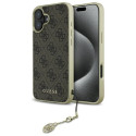 Kryt Guess 4G Charms Collection iPhone 16 - hnědý