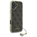 Kryt Guess 4G Charms Collection iPhone 16 - hnědý
