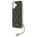 Kryt Guess 4G Charms Collection iPhone 16 - hnědý