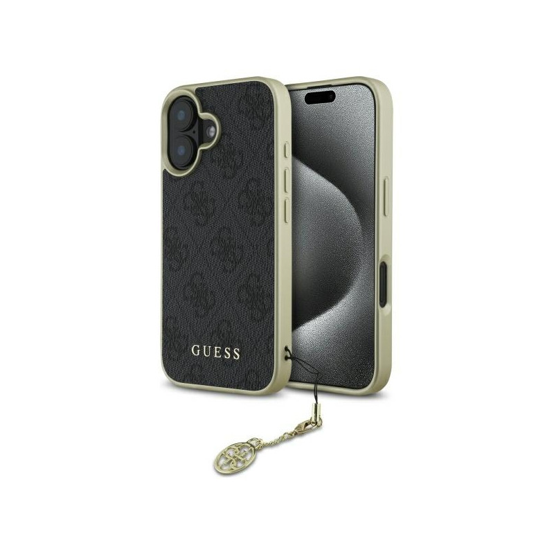 Kryt Guess 4G CHARMS Collection pro iPhone 16 - černý