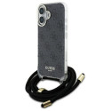 Pouzdro Guess Crossbody Cord 4G Print pro iPhone 16 černé