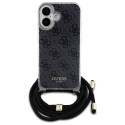 Pouzdro Guess Crossbody Cord 4G Print pro iPhone 16 černé