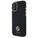 Kryt Guess Silicone Logo Strass 4G iPhone 16 - černý