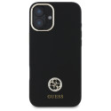 Kryt Guess Silicone Logo Strass 4G iPhone 16 - černý