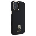 Kryt Guess Silicone Logo Strass 4G iPhone 16 - černý