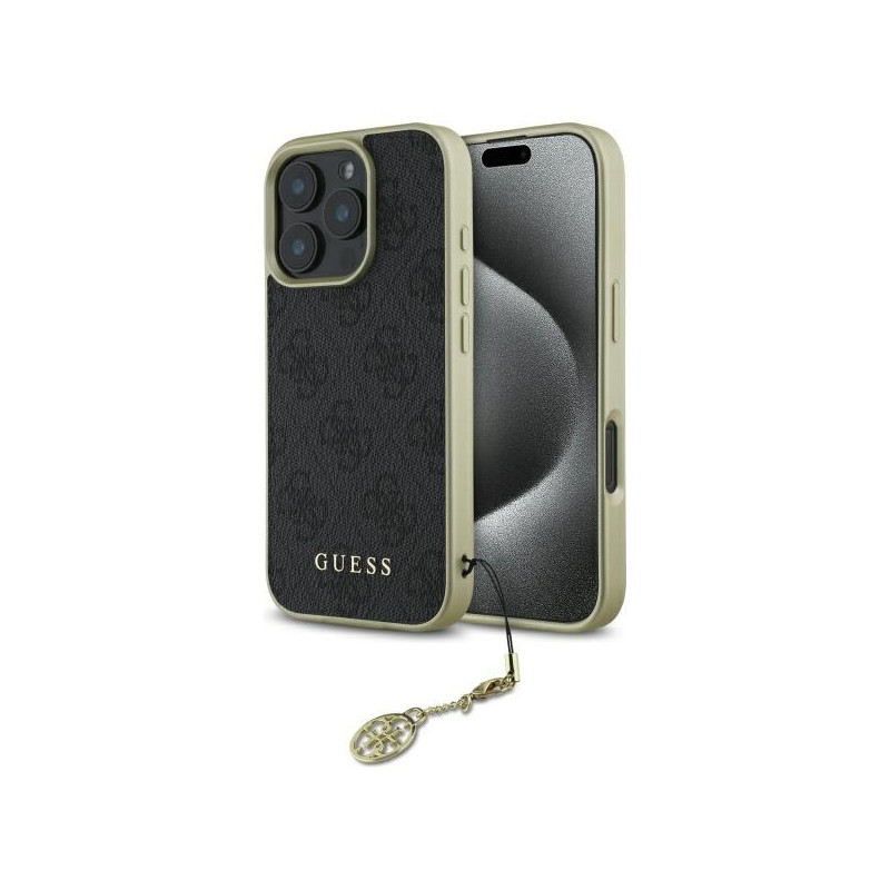 Kryt Guess 4G CHARMS COLLECTION pro iPhone 16 Pro Max - černý