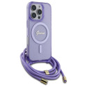 Kryt Guess Crossbody Cord Script MagSafe iPhone 16 Pro - purple
