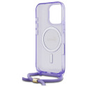 Kryt Guess Crossbody Cord Script MagSafe iPhone 16 Pro - purple