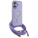 Kryt Guess Crossbody Cord Script MagSafe iPhone 16 - fialová