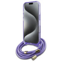 Kryt Guess Crossbody Cord Script MagSafe iPhone 16 - fialová