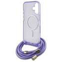 Kryt Guess Crossbody Cord Script MagSafe iPhone 16 - fialová